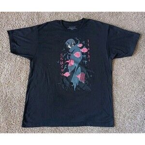 Itachi T-Shirt Men's Size XL Anime Graphic Black Short Sleeve